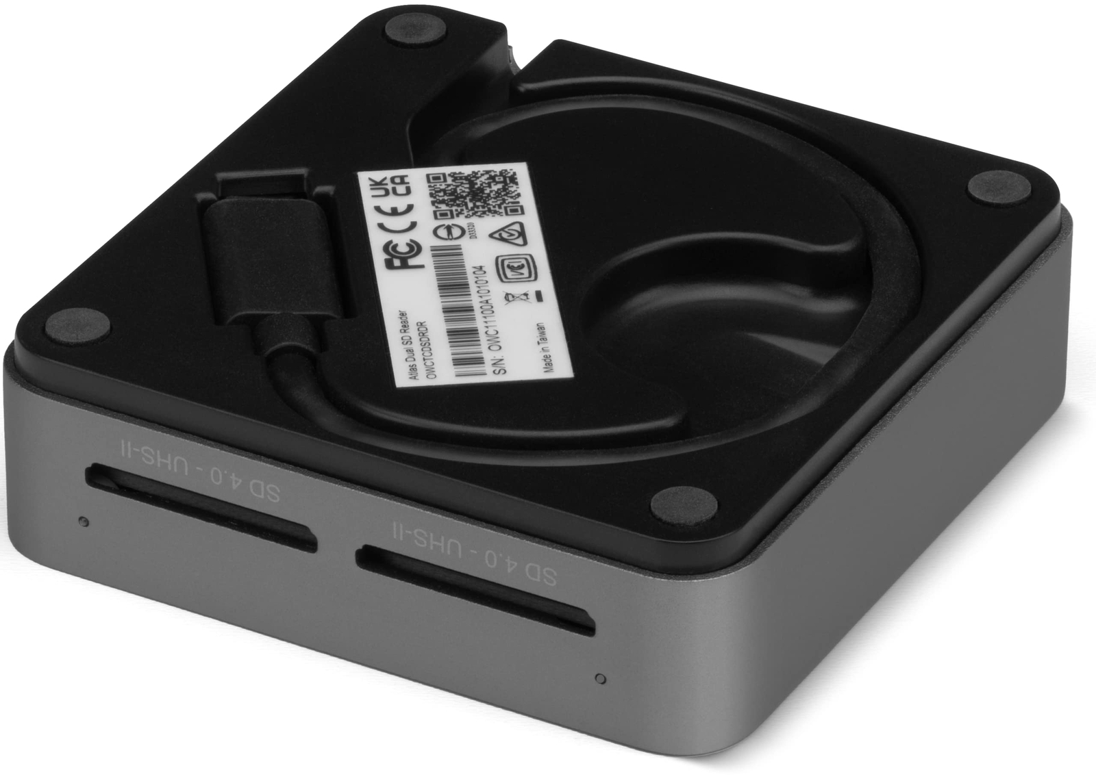 OWC Atlas Dual SD-Slot SDXC UHS-II Card Reader – Bus Powered by USB-C