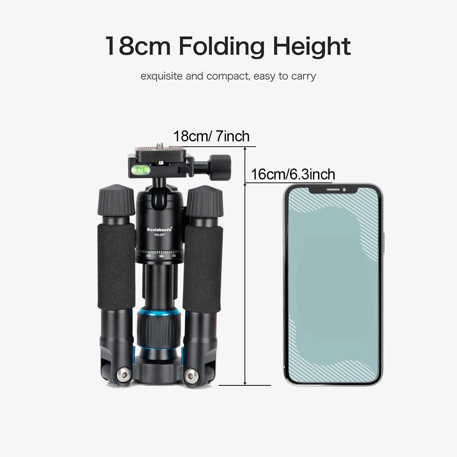 Compact Mini Tripod, 20″ Desktop Tripod with 360° Ball Head Aluminum Portable…