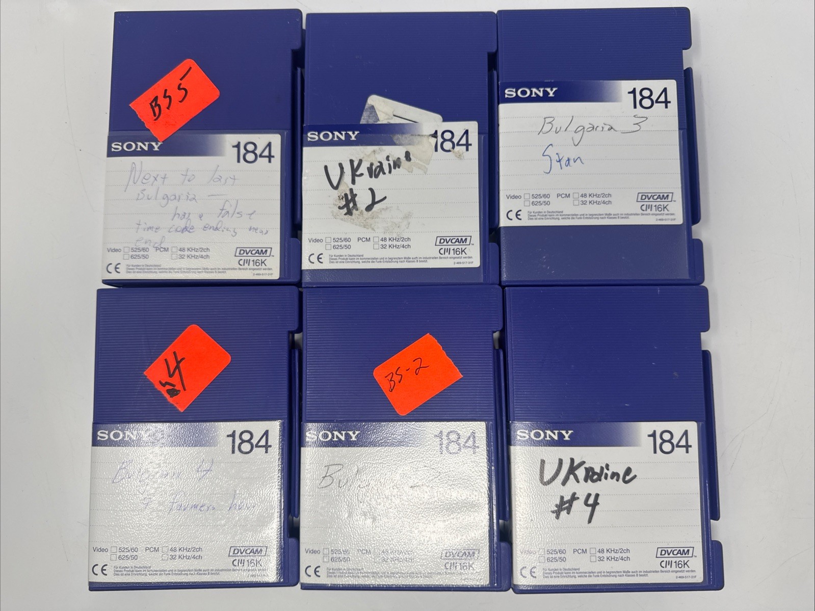 6 pcs Sony PDV-184ME DVCAM Video Cassette Tapes 184 minute Bulgaria Ukraine