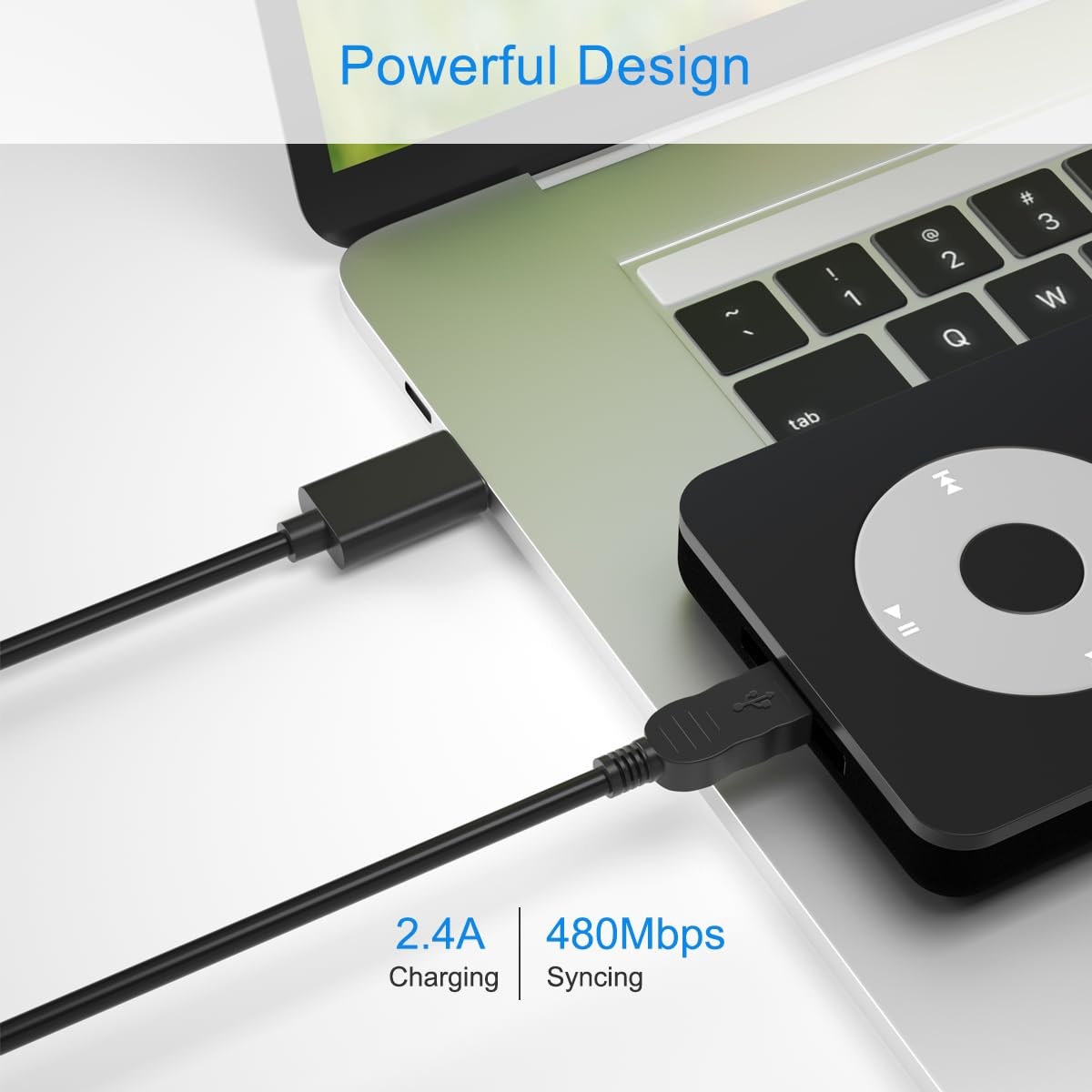 USB C to Mini Cable,Type-C Mini-B Charging Charger 3ft, Black