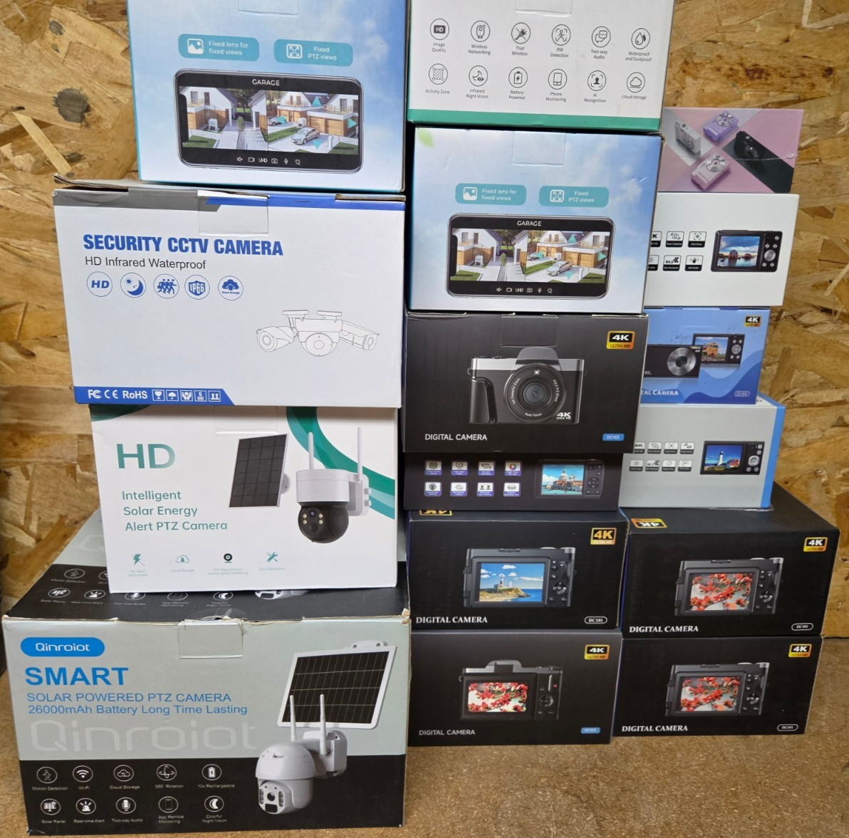 16 New/Open Box Digital Cameras Security Cameras Reseller Lot 4K 5K 8K WiFi PTZ