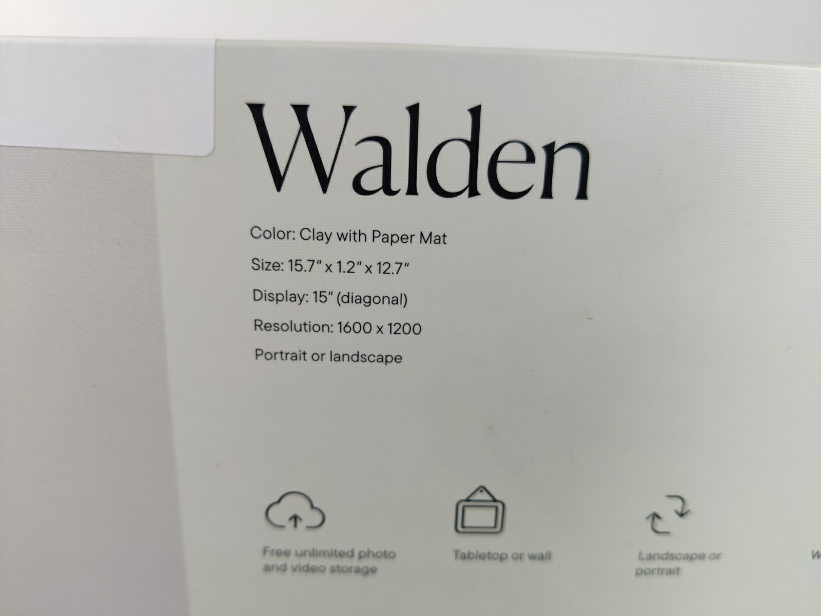 Aura Walden HD 15 WiFi Frame Clay With Paper Mat *New, Sealed