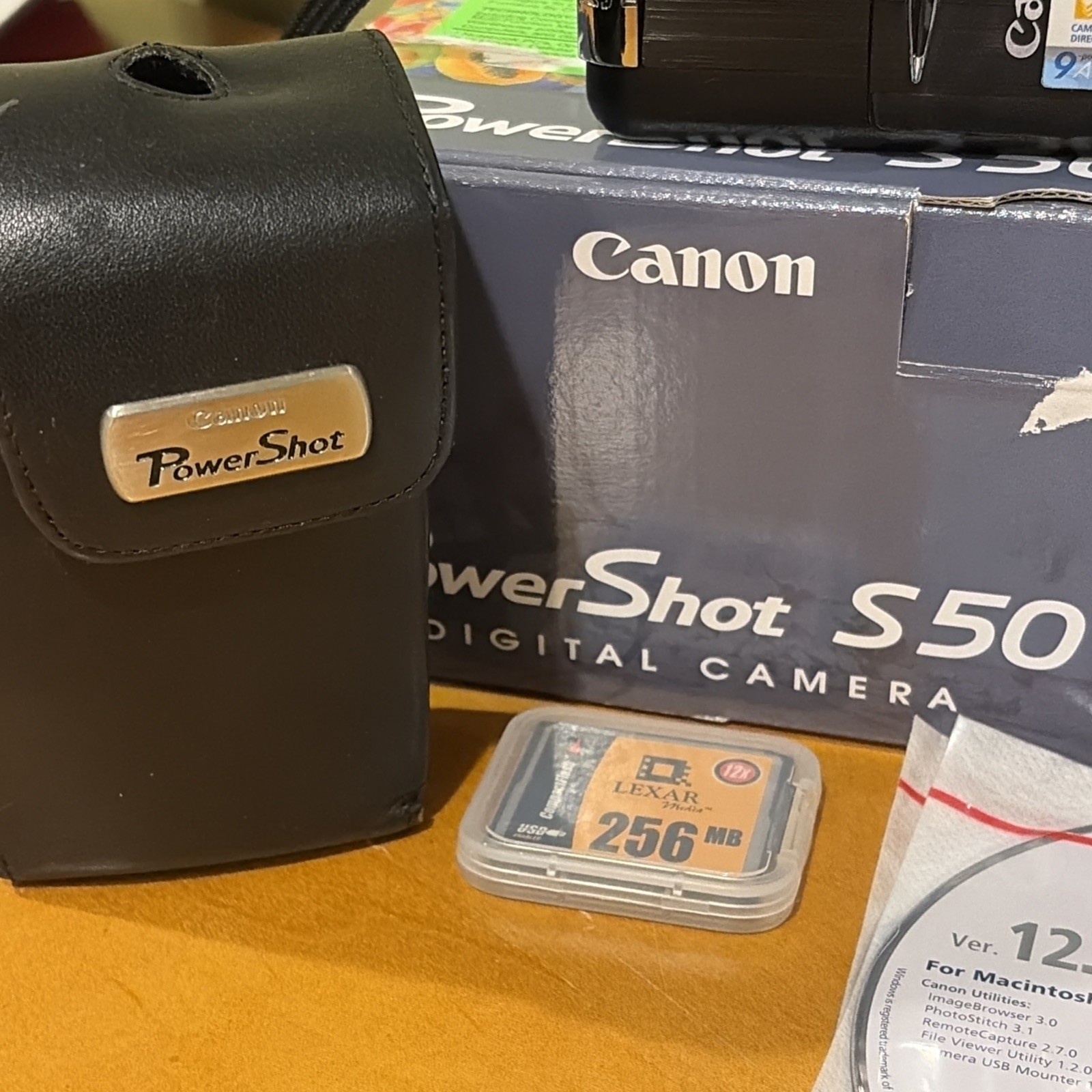 Canon PowerShot S50 5MP Compact Digital Camera W/ New battery, Charger, Case Box