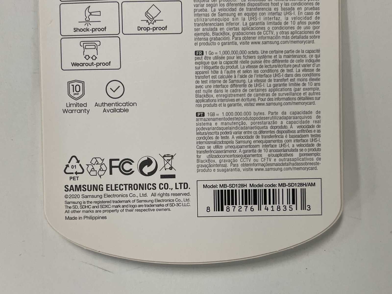 New Samsung PRO Plus SDXC Full size SD Card MB-SD128H/AM