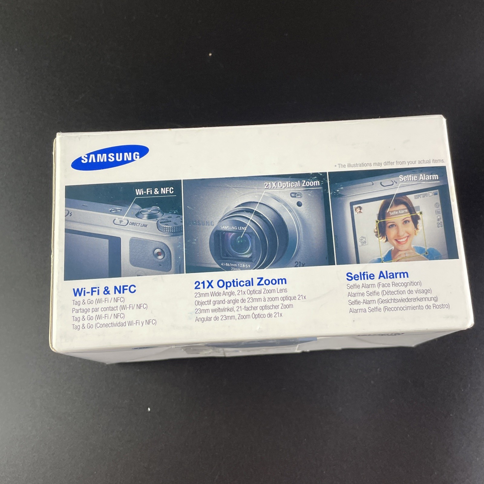 Samsung WB380F Digital Camera White 16.3MP Compact Wi-Fi 21x Optical Zoom Smart