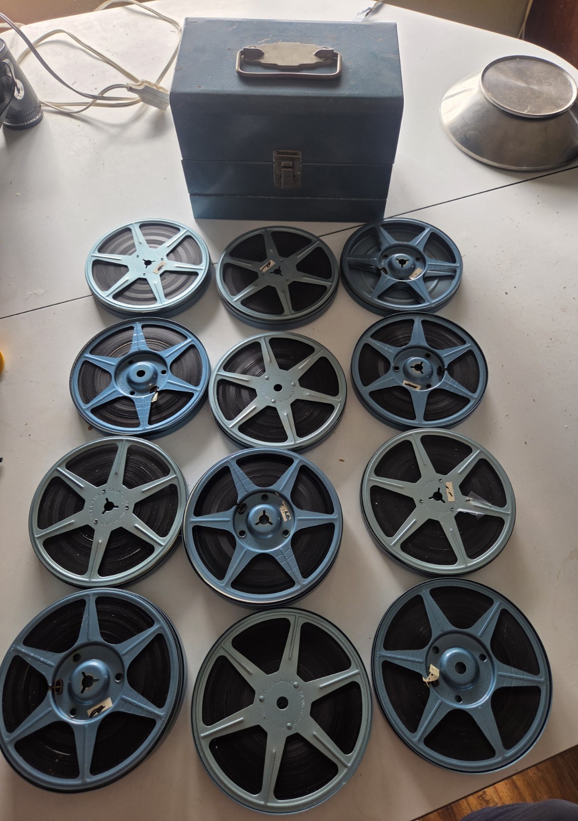 Lot 12,8MM Film Reels,Case, 11 Vintage Home Movies,1950s,1960’s One Empty Reel