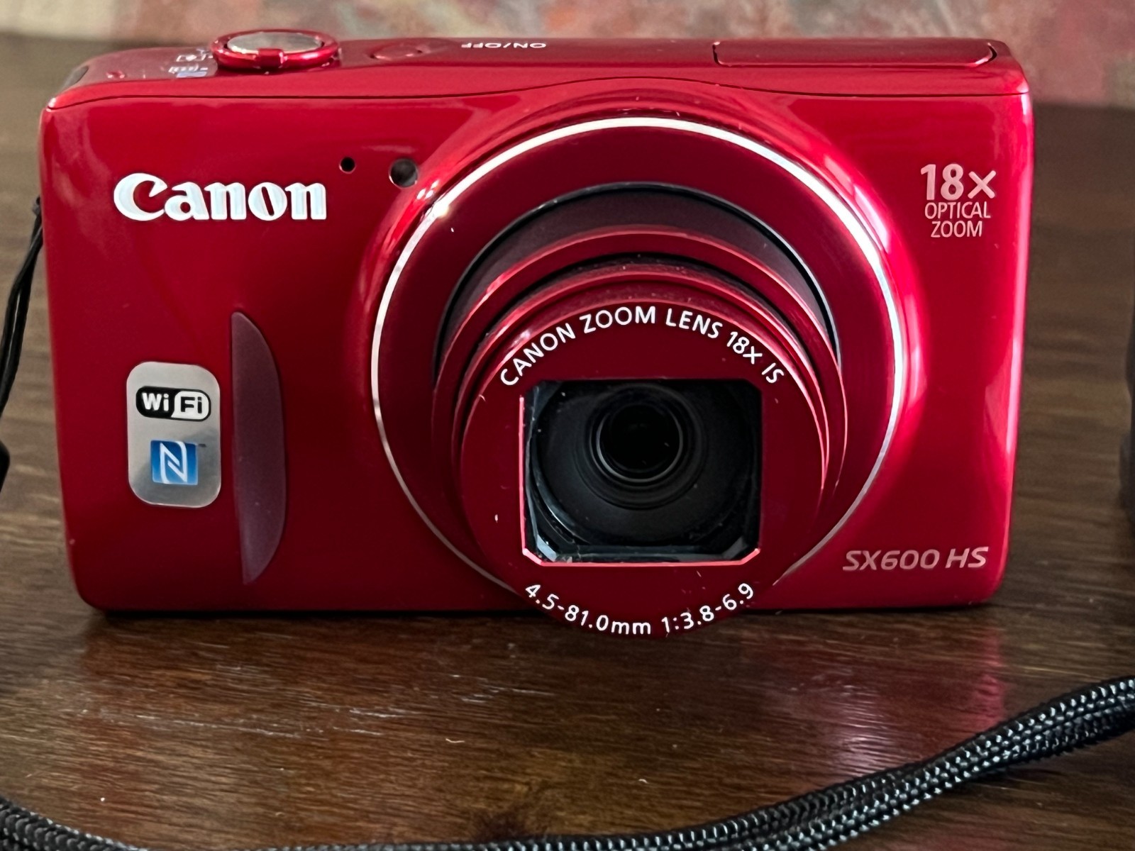 Canon Powershot SX600 HS Red 16.0MP 18x zoom Digital English Camera W/ Charger