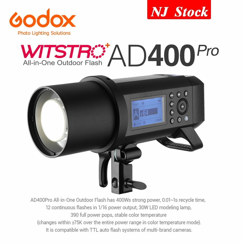 Godox AD400Pro TTL HSS Studio Camera Flash F Canon Nikon Sony Fuji Lumix Olympus