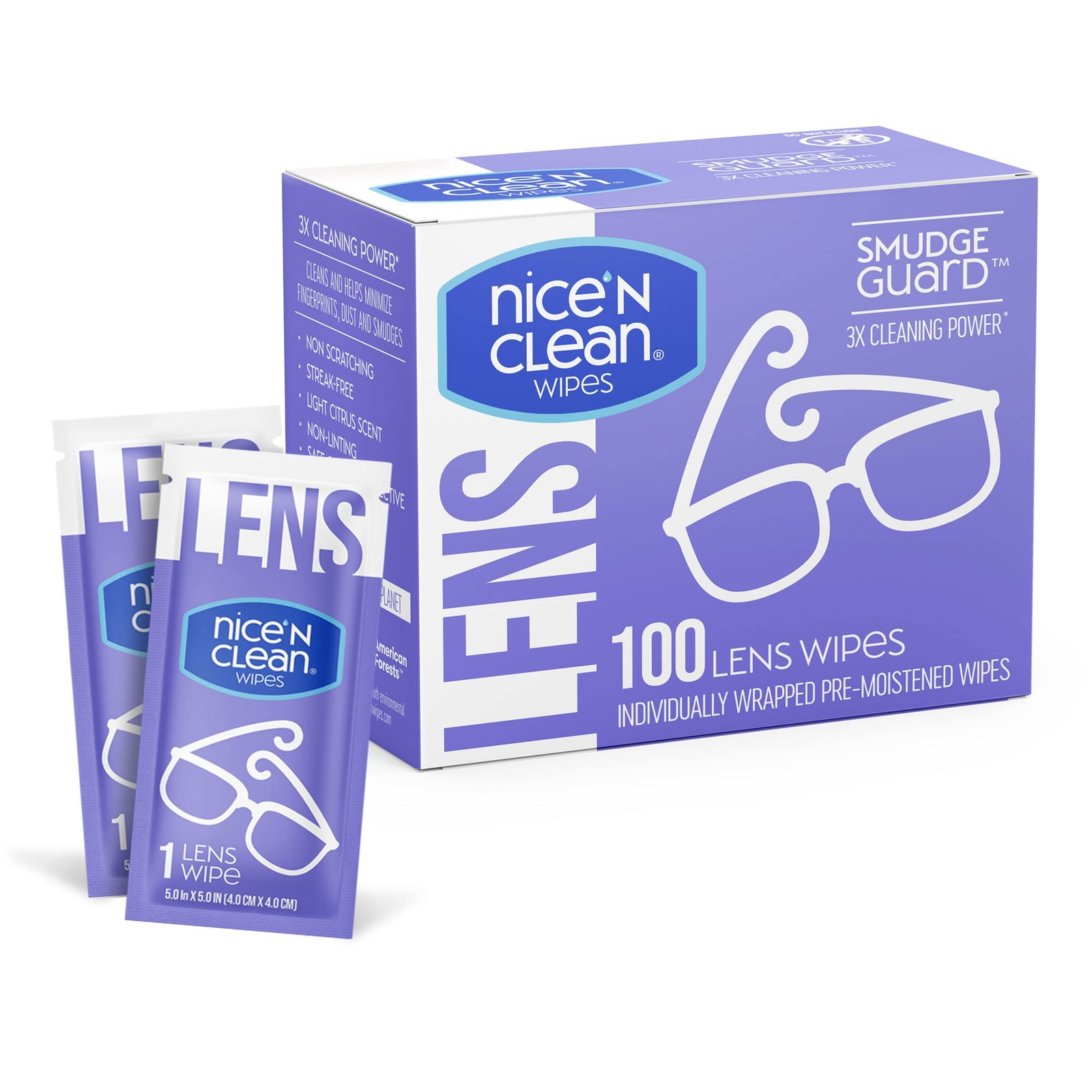 Nice ‘n Clean SmudgeGuard Lens Cleaning Wipes (100 100 Count (Pack of 1)