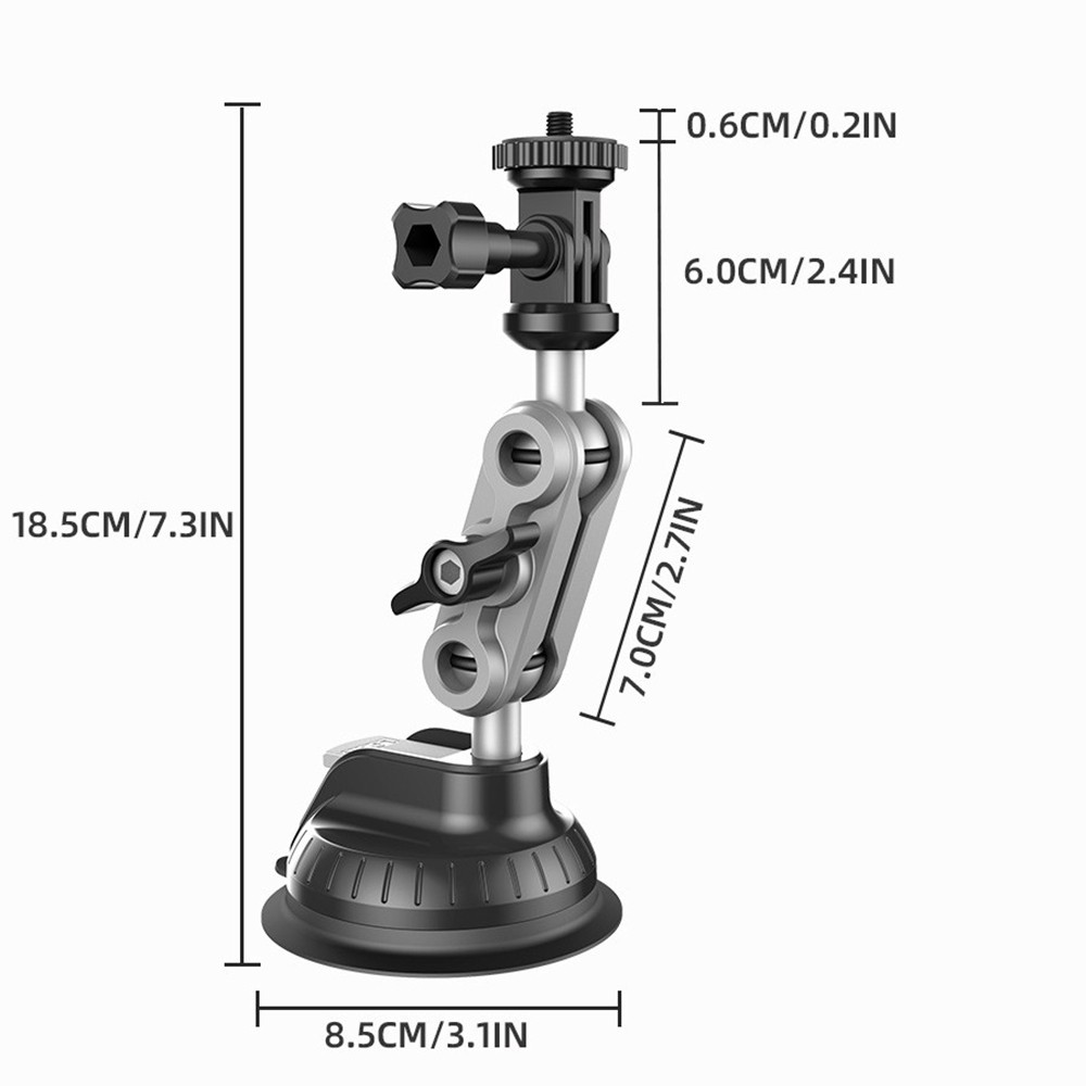 Car Suction Cup Camera Mount for DJI Pocket 3/Action 4/Insta360 X4/GoPro Accs US