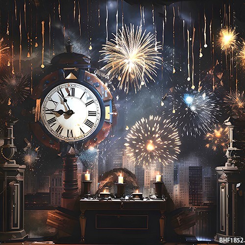 10’x10′ Computer-painted New Year Eve Scenic Photo Background Backdrop BHF1852