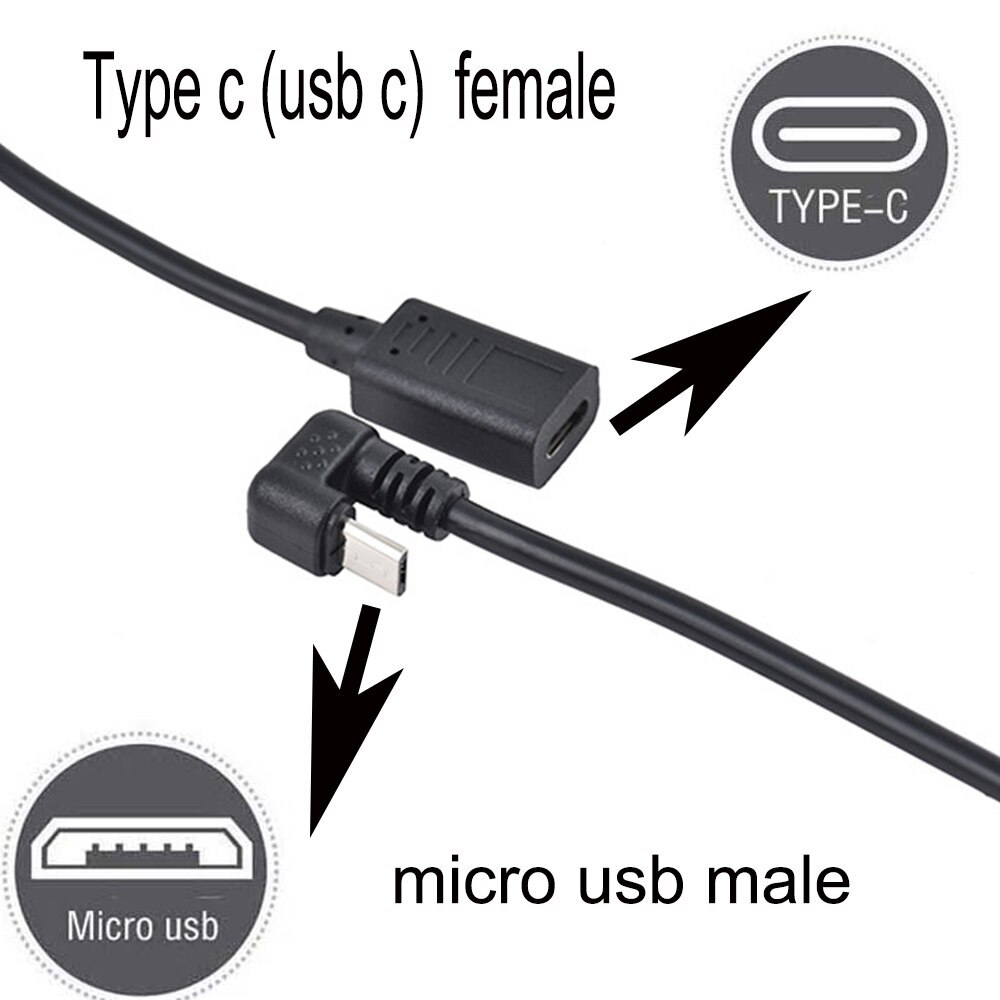 180 Degree USB 3.1 Type C female to micro usb Angled USB C Converter Adapter