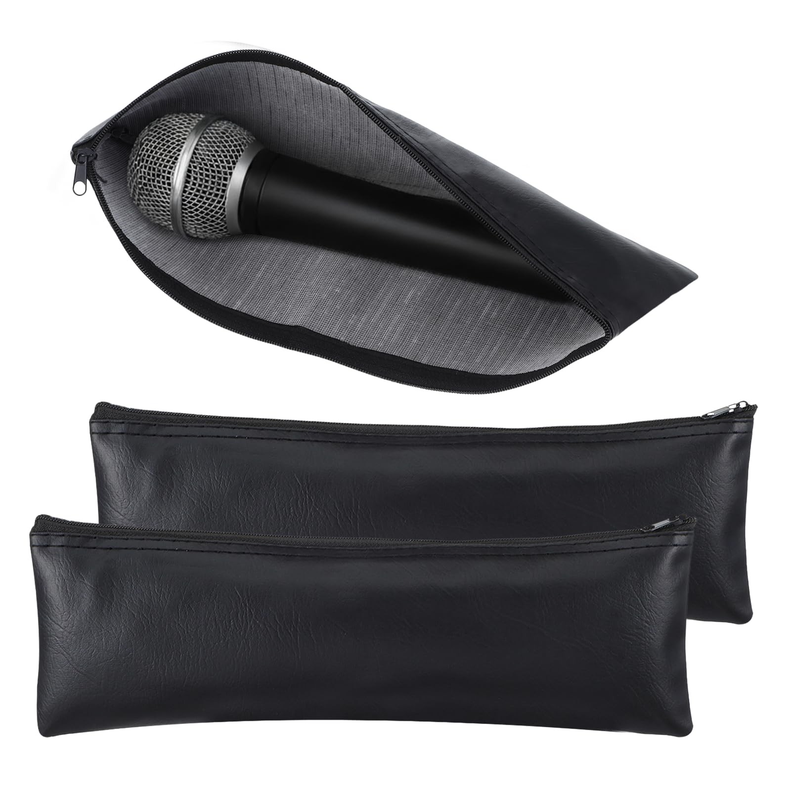 XLIUAX 2 Pack Microphone Bags, Black Case for 11.8 × 4.72,