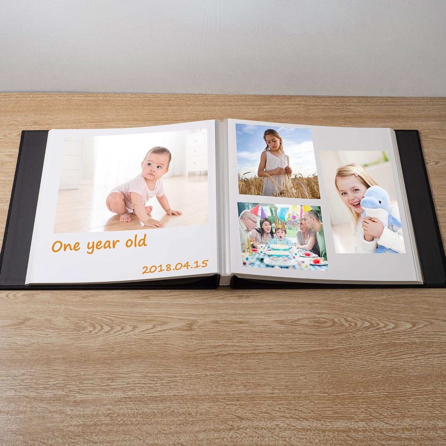 Large Photo Album Self Adhesive Scrapbook Album for 11″x10.6″ 40Pages Black