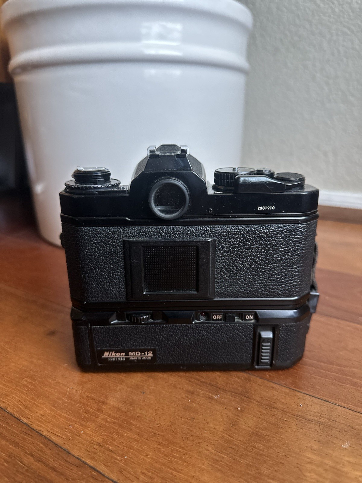 Nikon FE2 35mm Film SLR Camera Body with MD-12 Battery Grip Drive Black