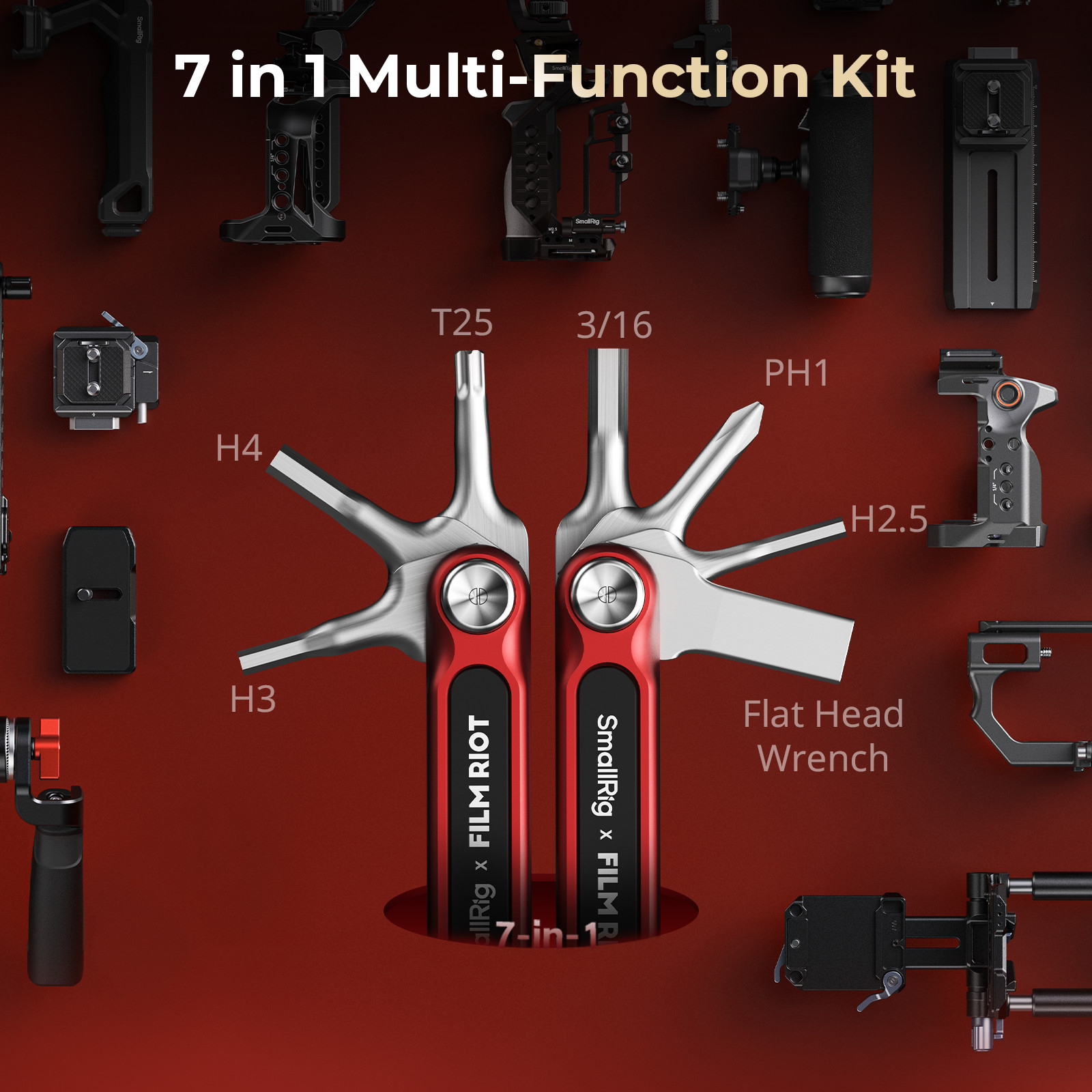 SmallRig x FILM RIOT 7-in-1 Folding Tool Set w/ Screwdrivers Hex Key Wrenches