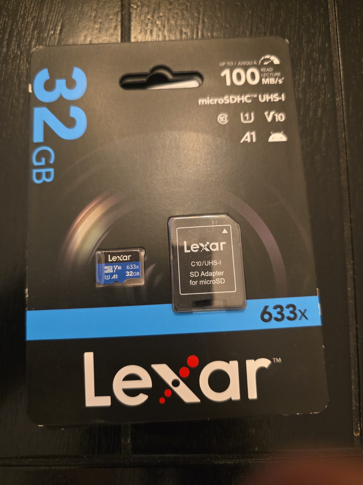 Lexar High-Performance 633x microSDHC UHS-I Card w/ SD Adapter BNIP 32GB