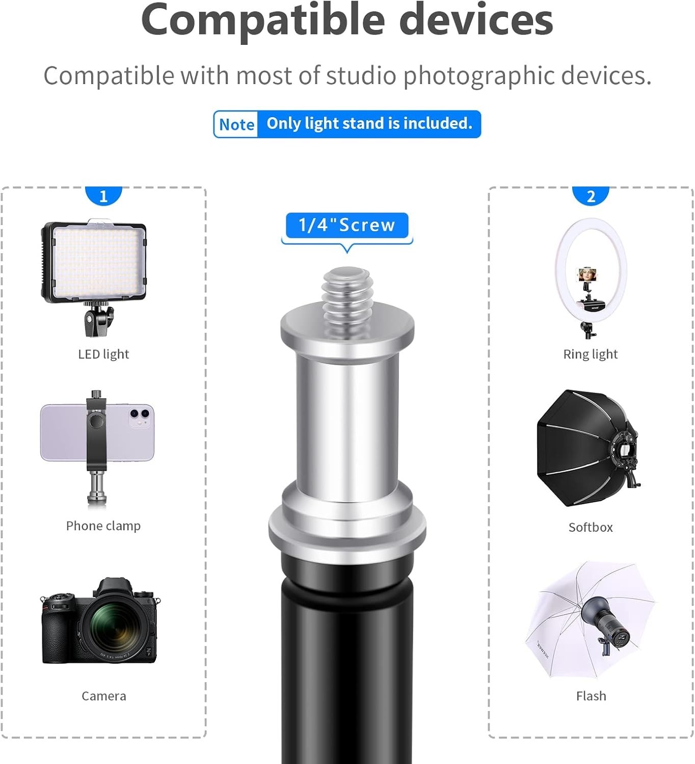 Neewer 75″/6 Feet/190CM Photography Light Stands for Relfectors, Softboxes, Ligh