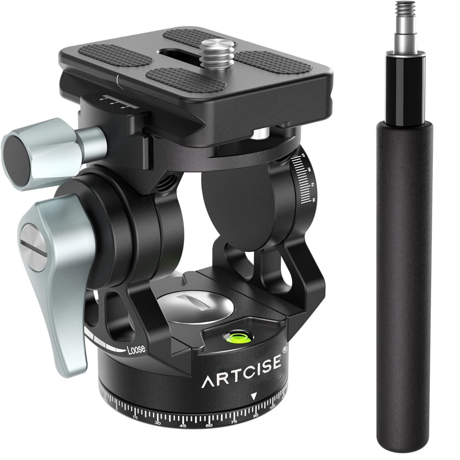 ARTCISE Panoramic Tripod Fluid Head Panoramic Pan Tilt Head W/ QR Plate