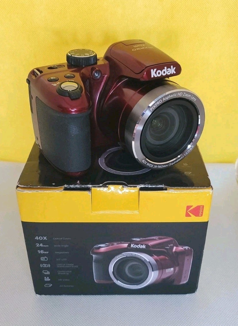 KODAK PIXPRO AZ401 Digital Camera 16MP 40X Zoom HD 720p – Red -Open Box