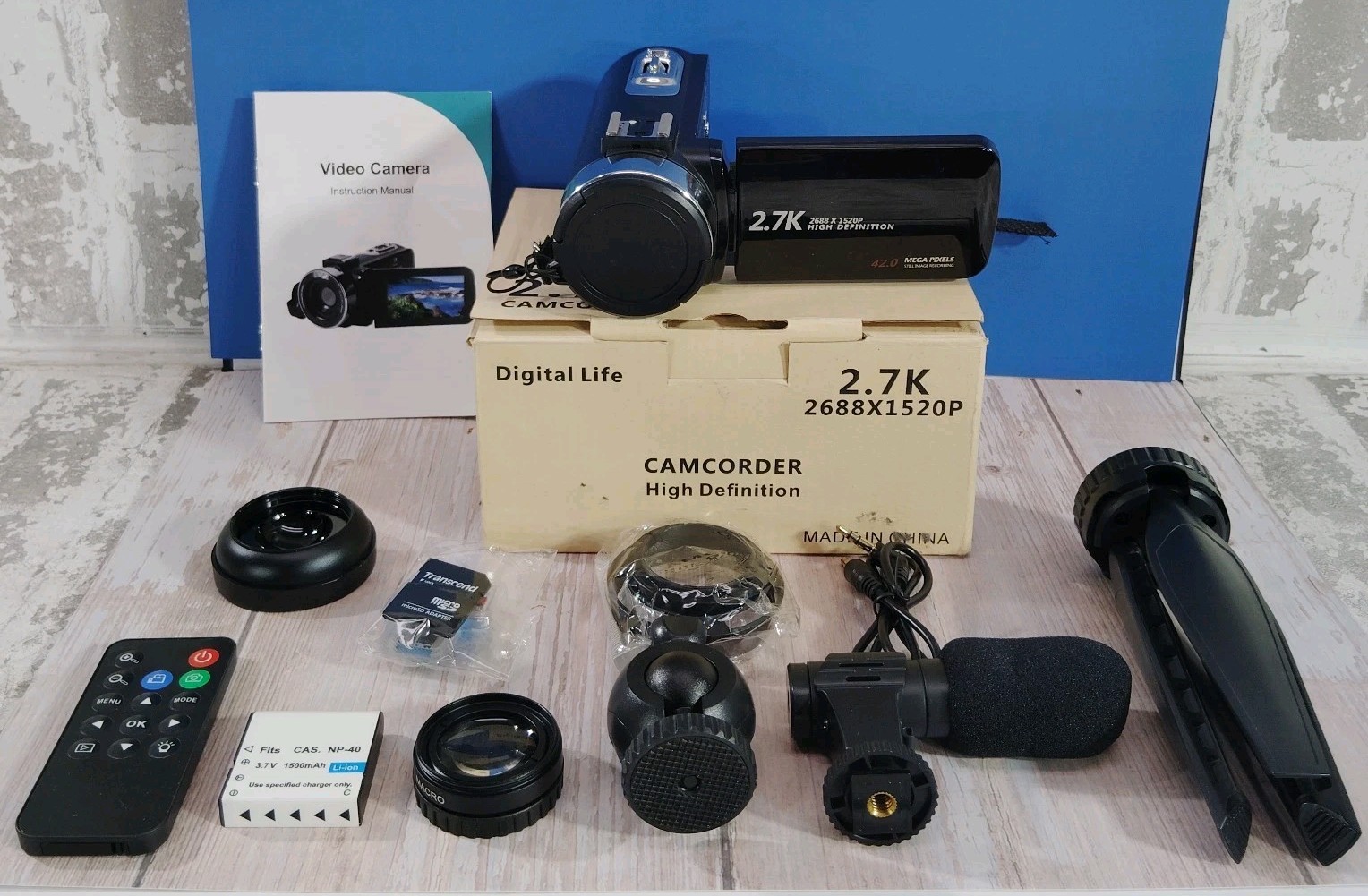 Digital Life Black 2.7K 2688X1520p High Definition Digital Zoom Camcorder