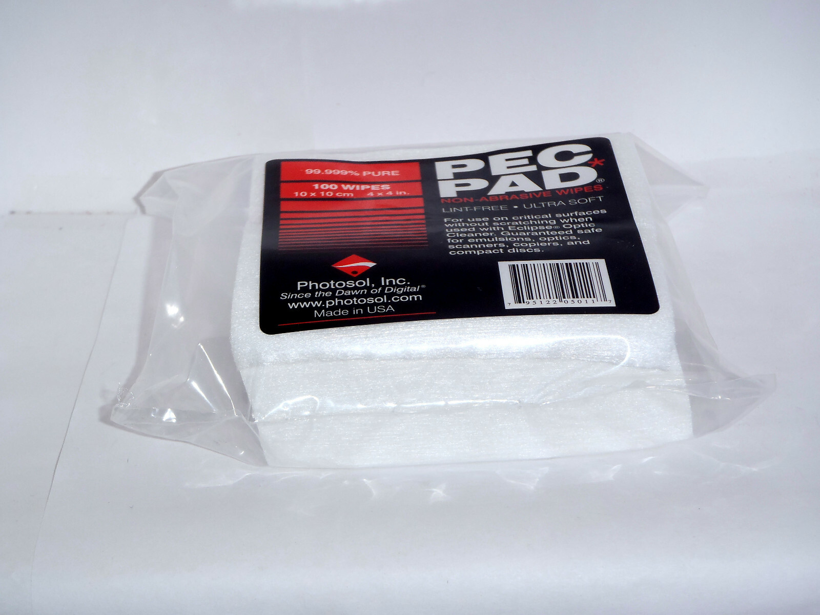 PEC-PAD Lint Free Wipes 4”x4” 100PK – Non-Abrasive Cleaning Cloth for Cameras