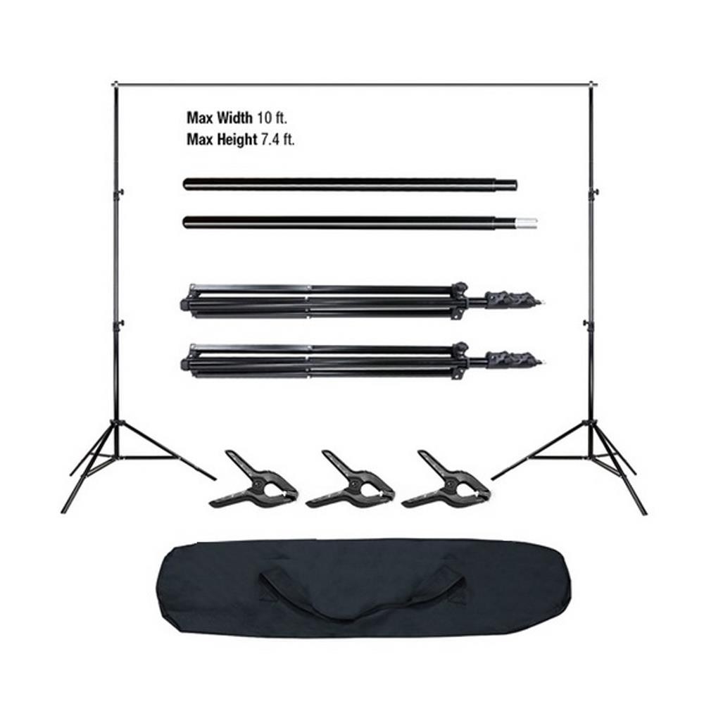Background Support Stand Photo Backdrop Kit Lighting Studio Tripod Set with Clip