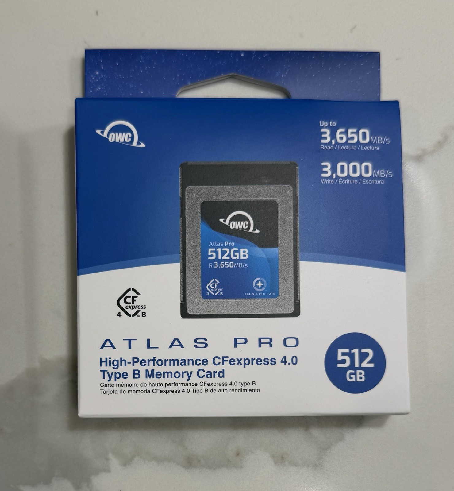 OWC Atlas Pro 512GB CFexpress Type B PCIe 4.0 Memory Card