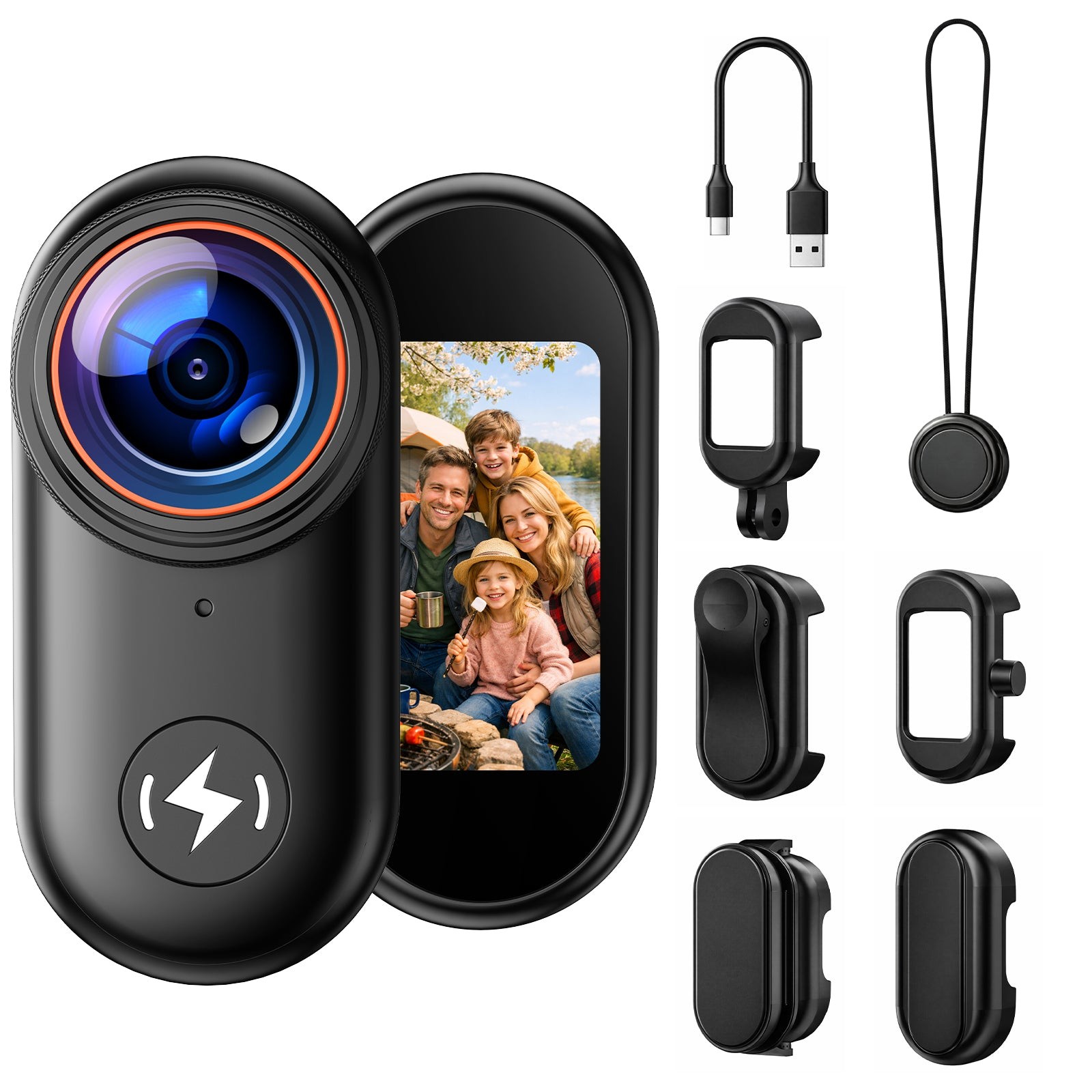 64GB 4K/1080P FHD Mini Body Camera Wearable Action Cam | POV Hands-Free Thumb-S
