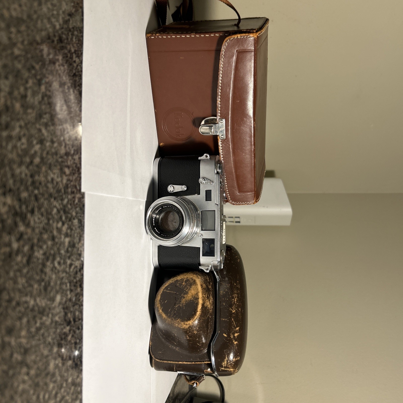 Aires 35 IIIC Vintage Rangefinder Film Camera WORKING Pristine w/ 2 Leather Case