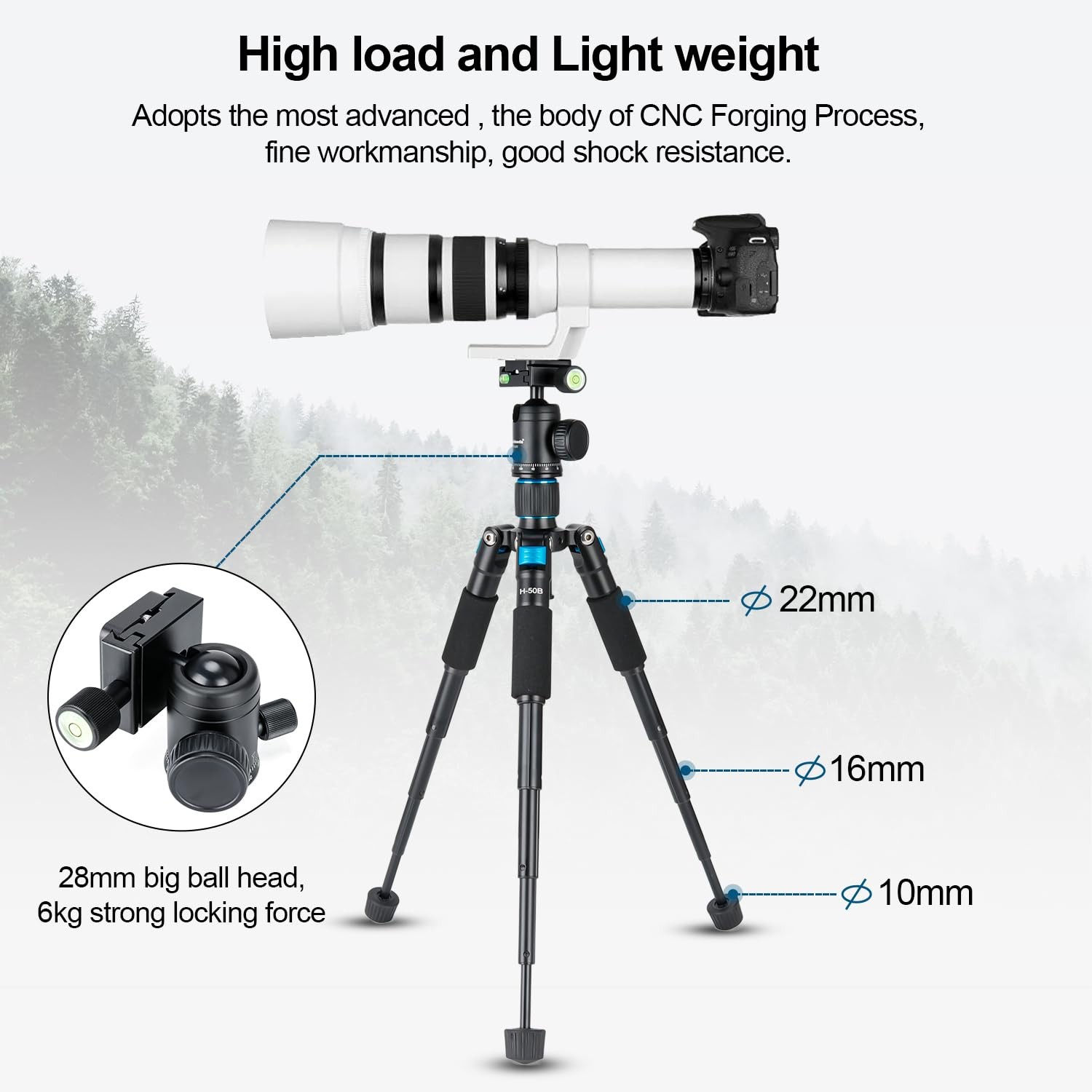 Compact Mini Tripod, 20″ Desktop Tripod with 360° Ball Head Aluminum Portable…