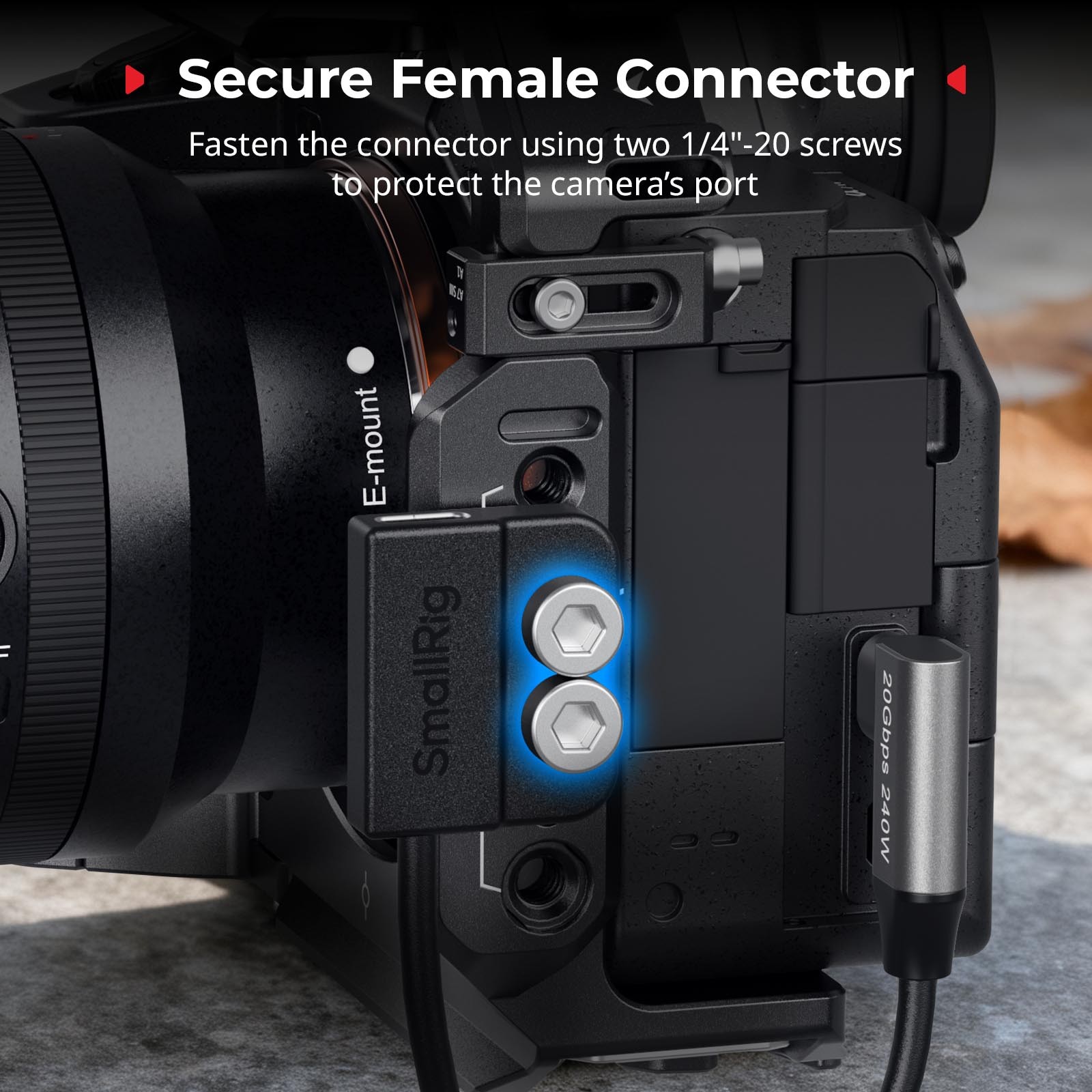 SmallRig USB-C Cable Male to Female 20Gbps, 240W for Camera