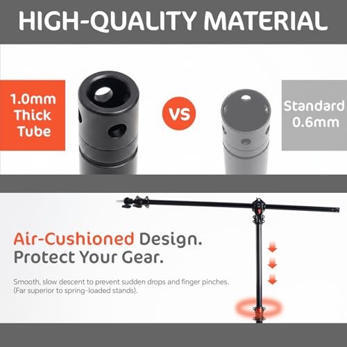 Photography 3-in-1 Heavy Duty Aluminum Alloy 12.5ft Light Stand with Boom Arm