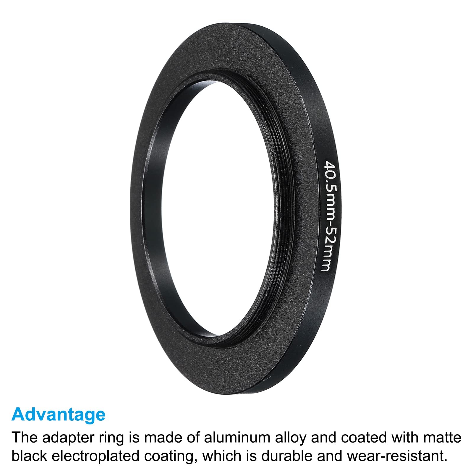 PATIKIL 40.5mm-52mm Metal Step Up Ring, 2 Pack Camera Lens 40.5mm-52mm, Black