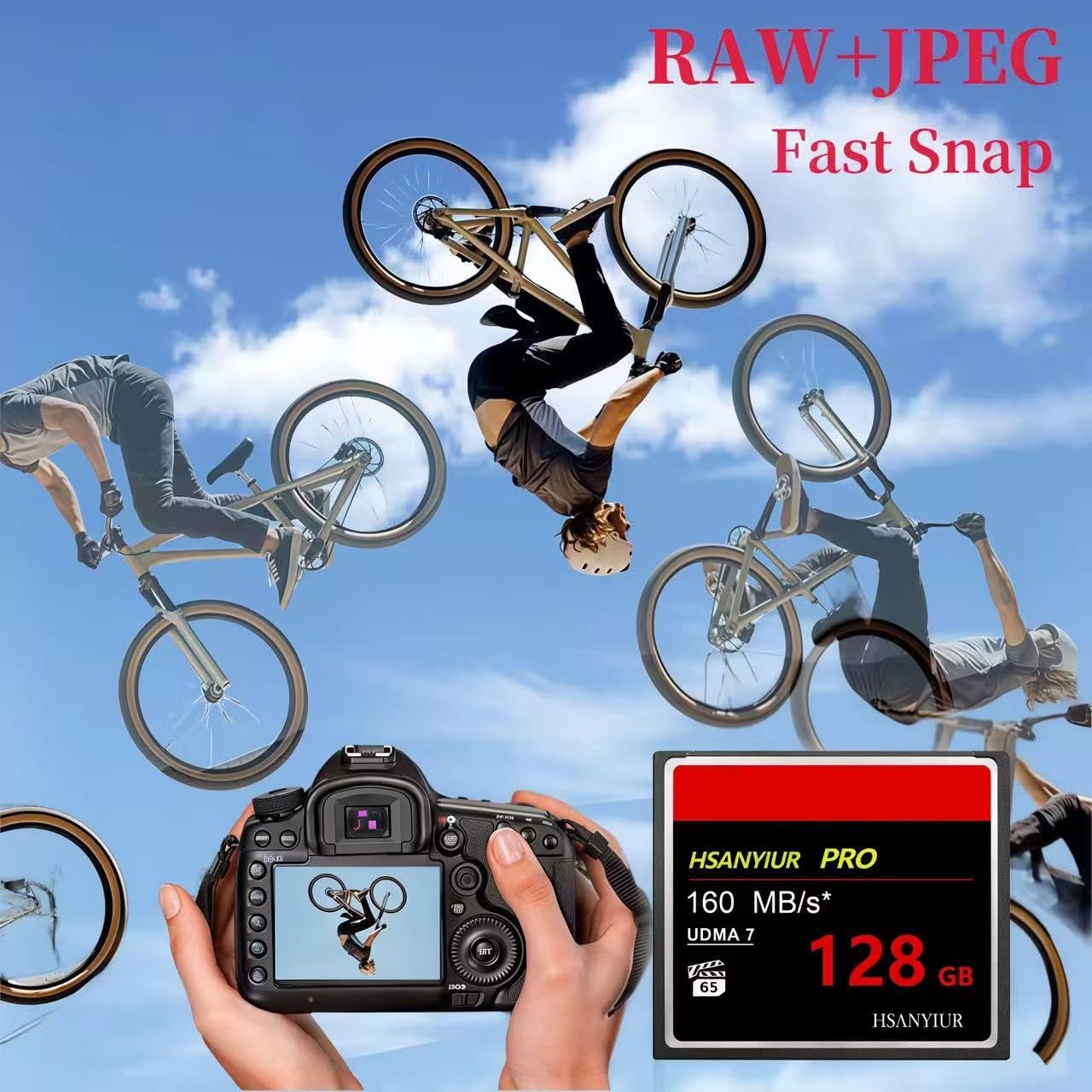 128GB UDMA Speed Up to 160MB/s,Original CF Card Memory Card