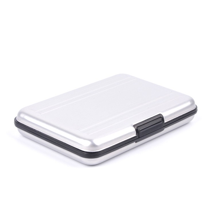 Silver SDXC Storage Aluminum Case Micro SD Cards Holder Case Memory Card Box 2x