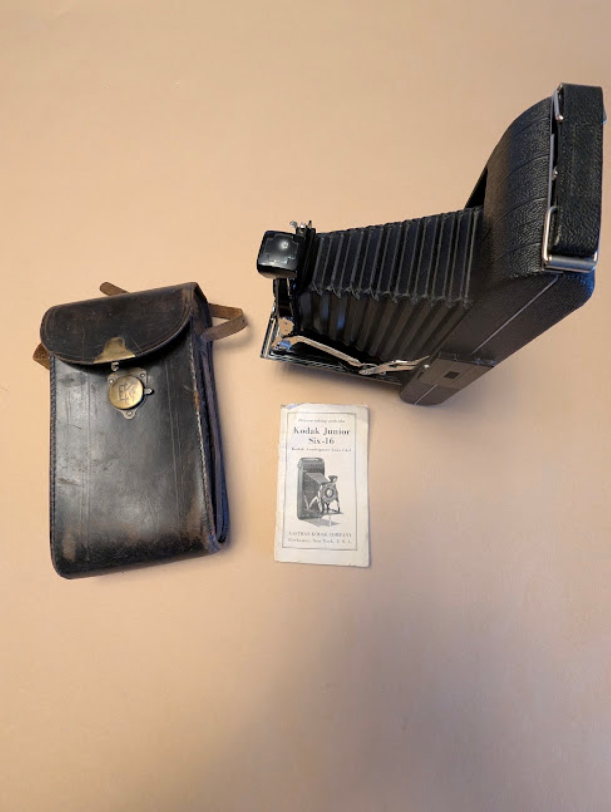 Vintage Kodak Junior Six-16 with Case and Instructions Excellent Condition
