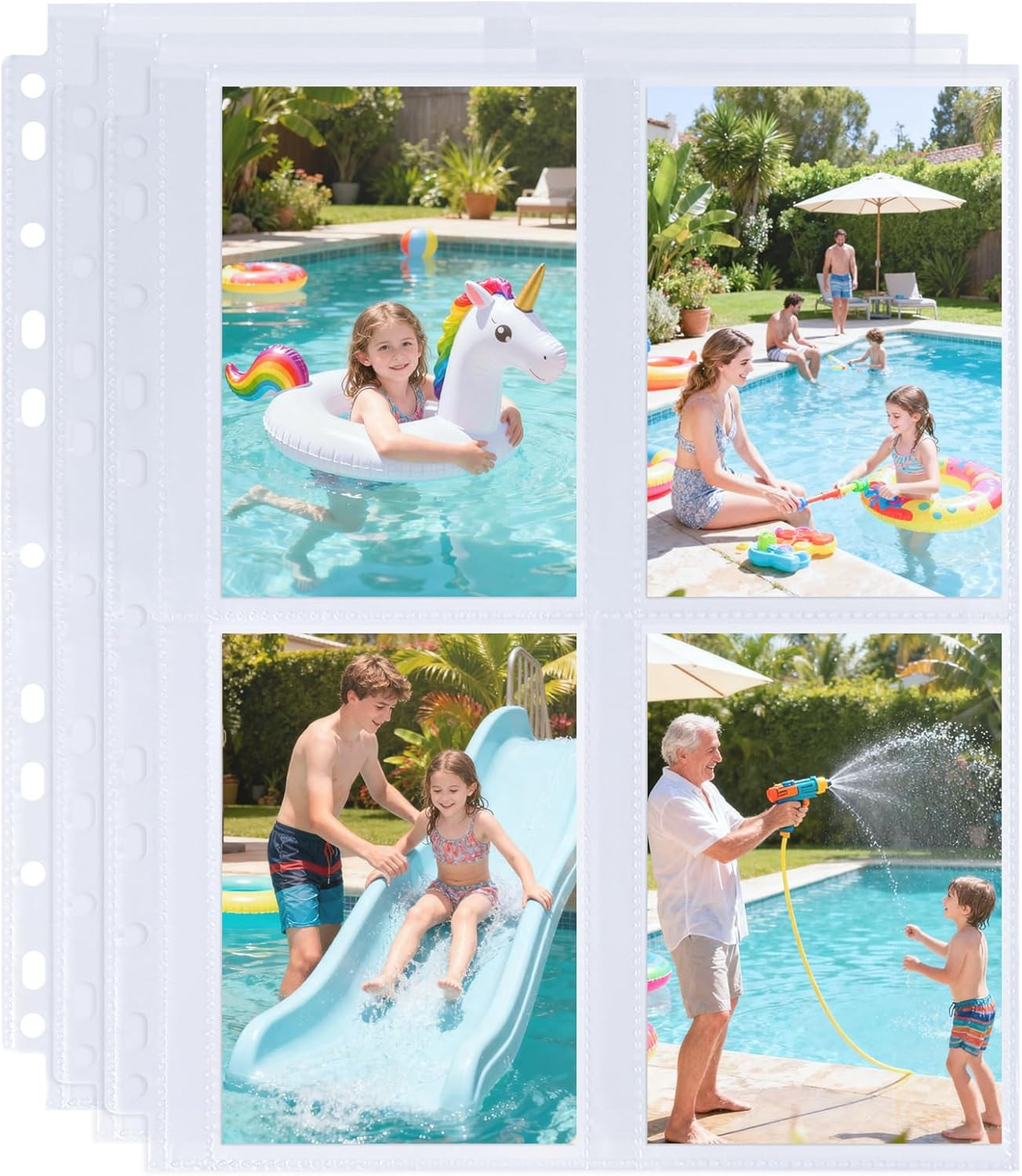30 Pack 3.5X5 Photo Album Refill Pages for 3 Ring Binder,Ultra-Clear Photo Sleev