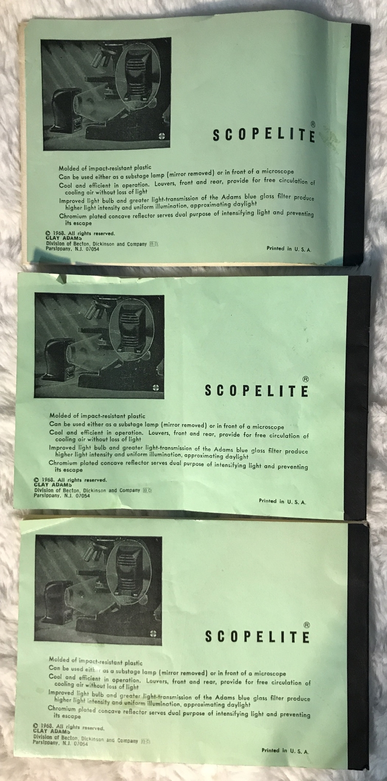 VINTAGE CLAY ADAMS LENS PAPER 1968 SCOPELITE 50 SHEETS, LOT OF 3 PACKS