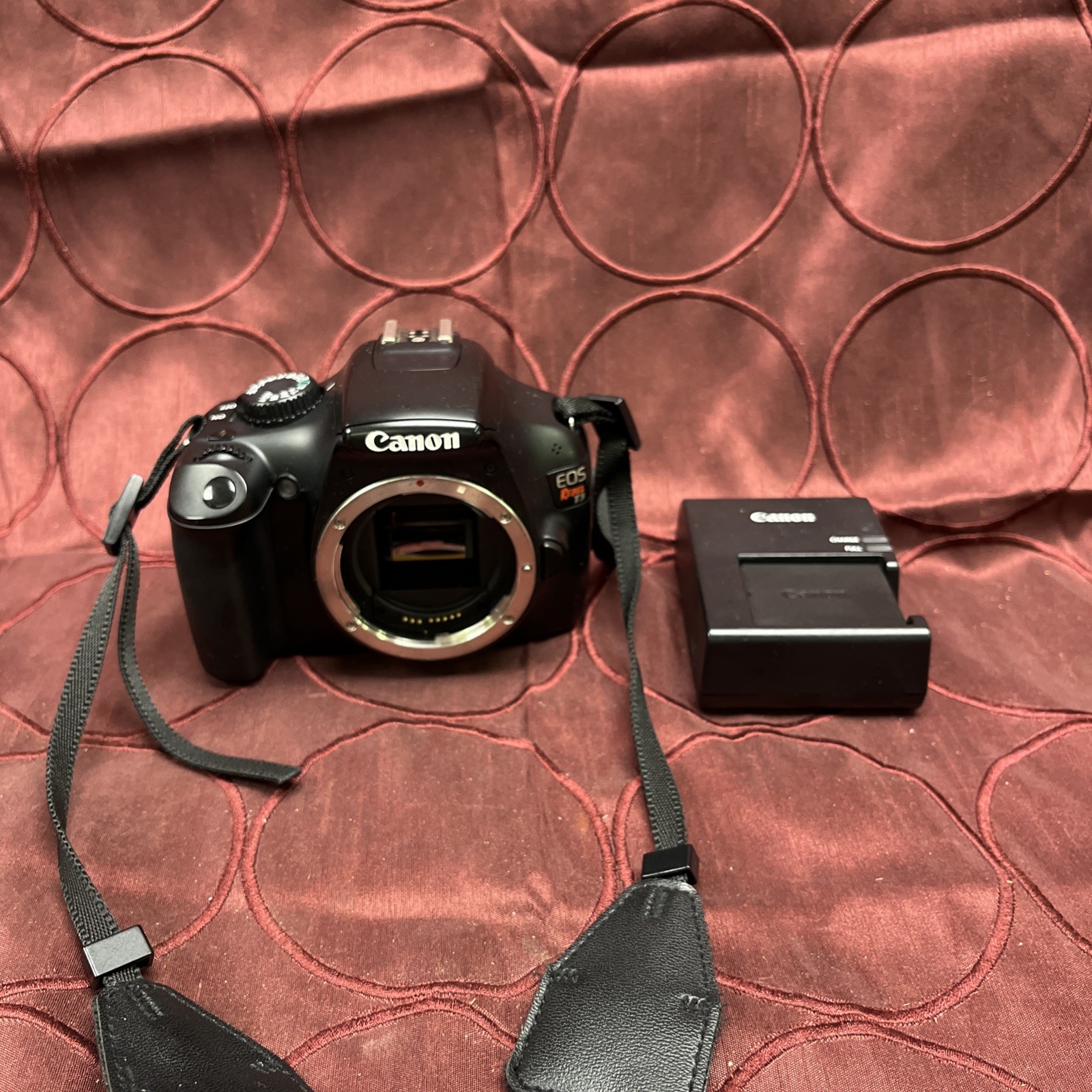 Canon EOS Rebel T3 Camera Body Plus Battery and Charger (No Lenses) (LOOK)