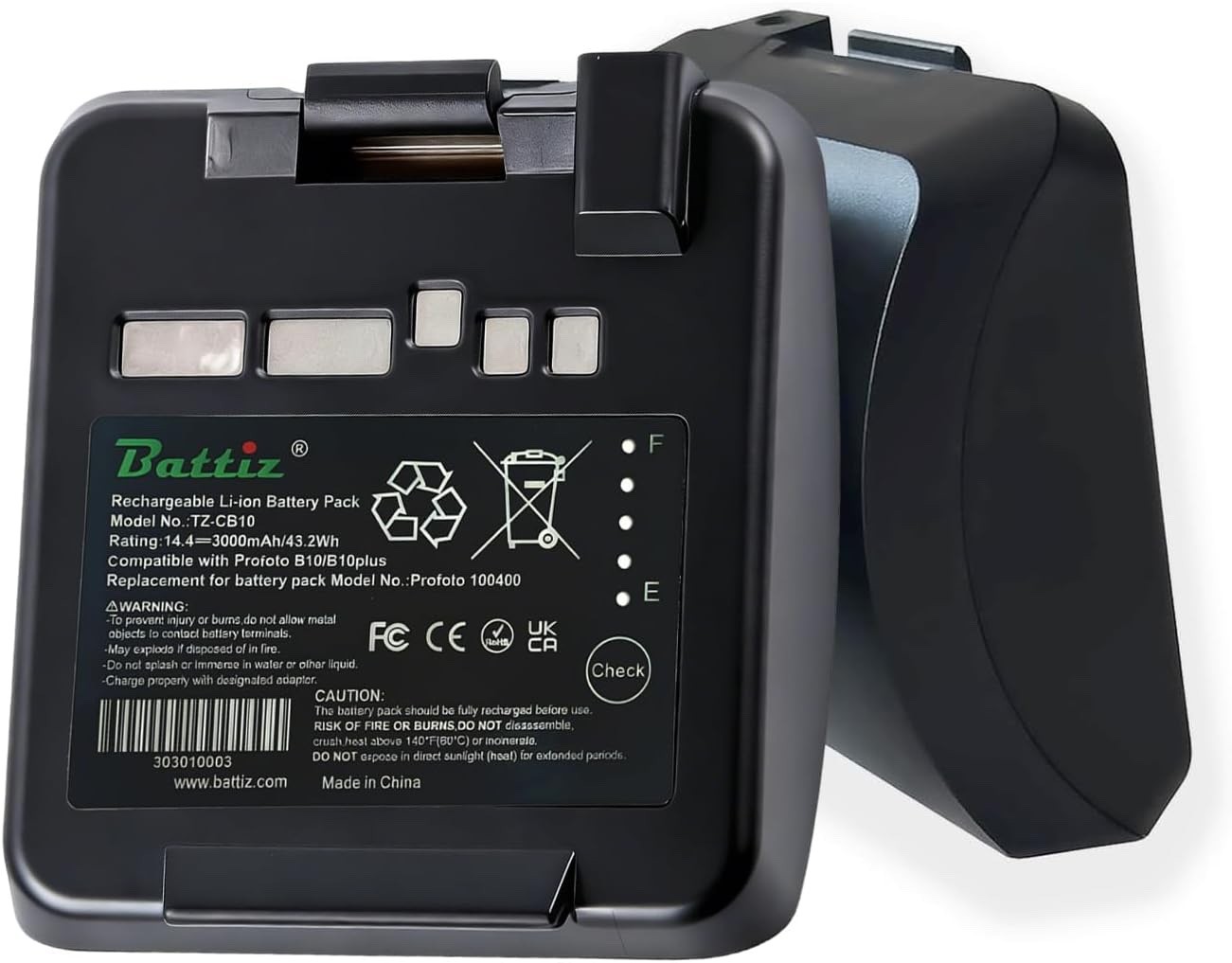 Compatible with Profoto B10/B10 Plus Camera Flash 14.4 V 3000 mAh/43 Wh