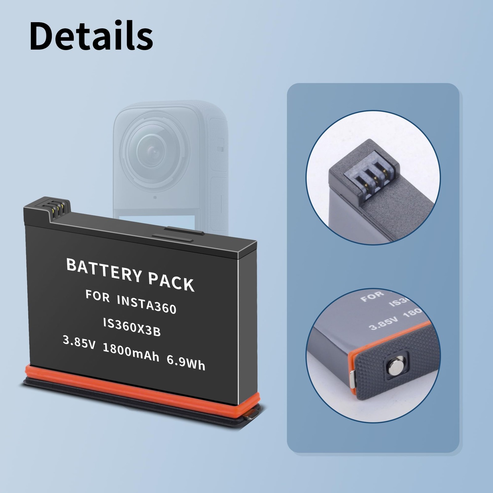 2-Pack Battery for Insta360 X3 Charger Kit and 3-Channel Fast Charger Hub Com…