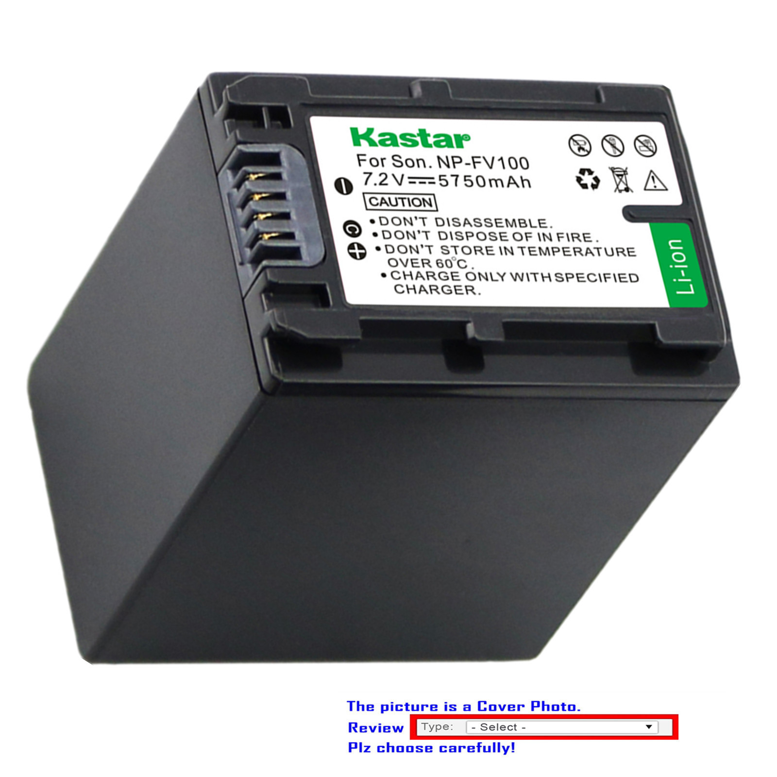 Kastar Replacement Battery for Sony NP-FH100 & Sony HDR-SR82 HDR-SR87 HDR-SR90