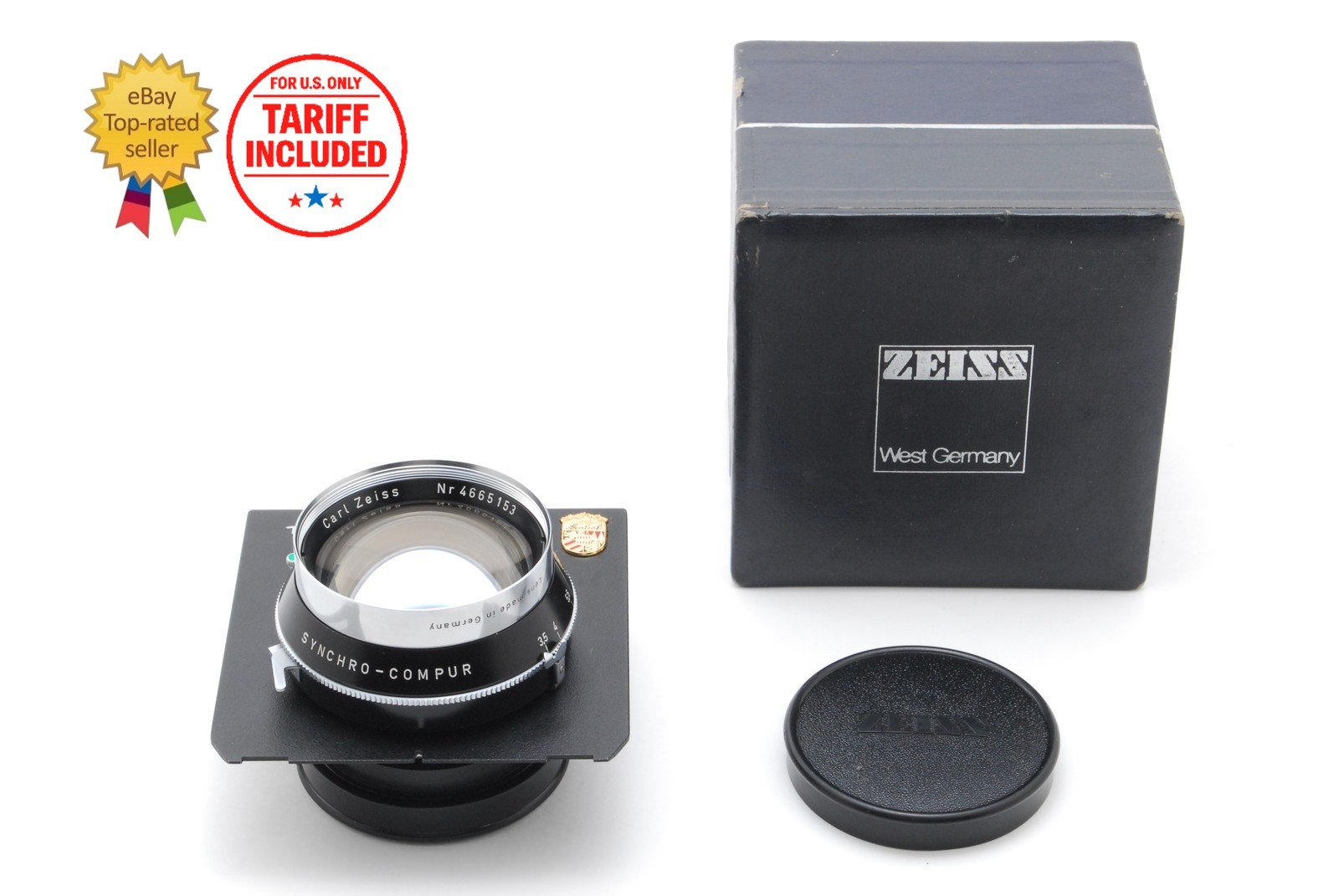 [OPT MINT in box] Carl Zeiss Planar 135mm f3.5 Lens Linhof Synchro Compur JAPAN