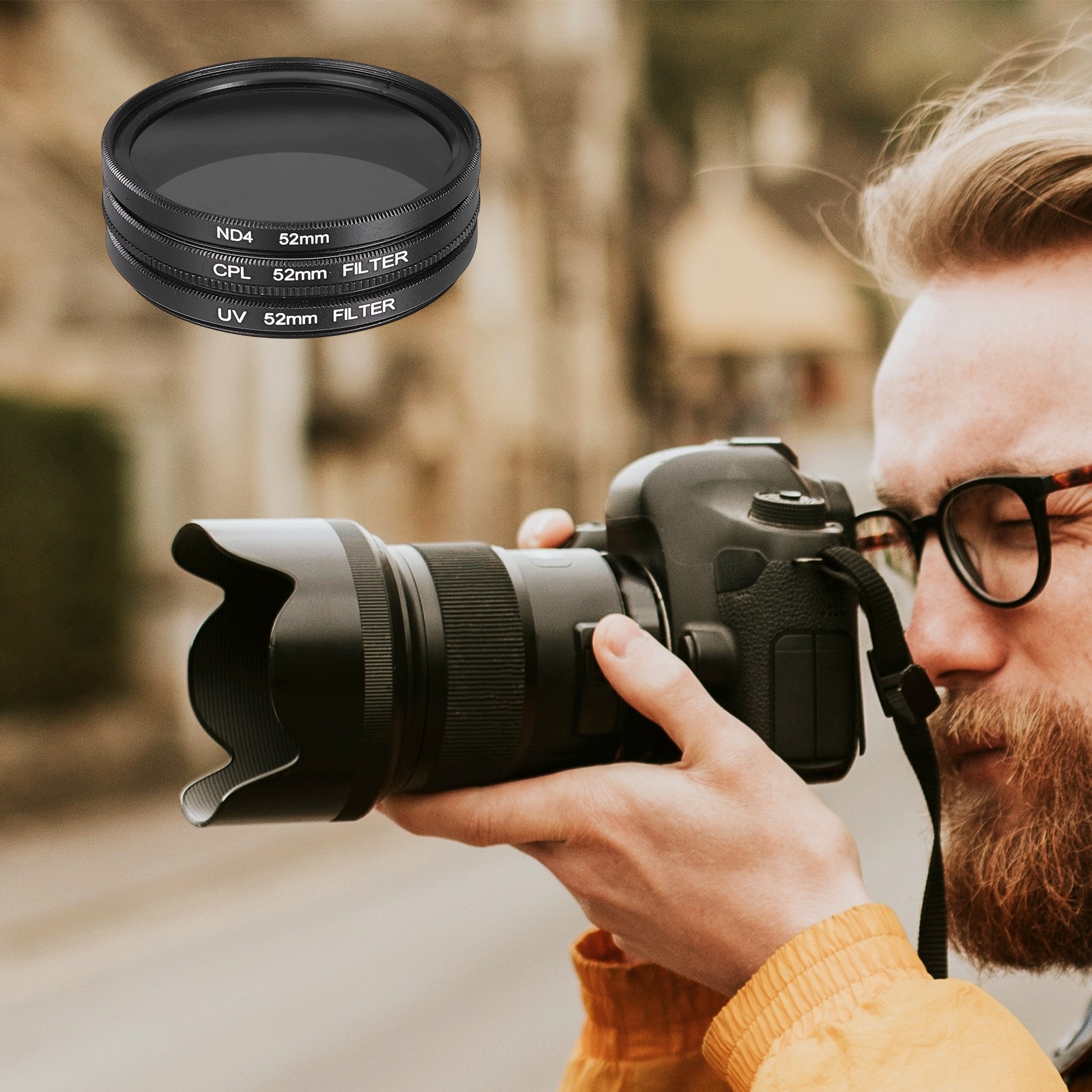 52mm UV/CPL/ND4 Digital Essentials Filter Kit Circular Camera Filters, Black