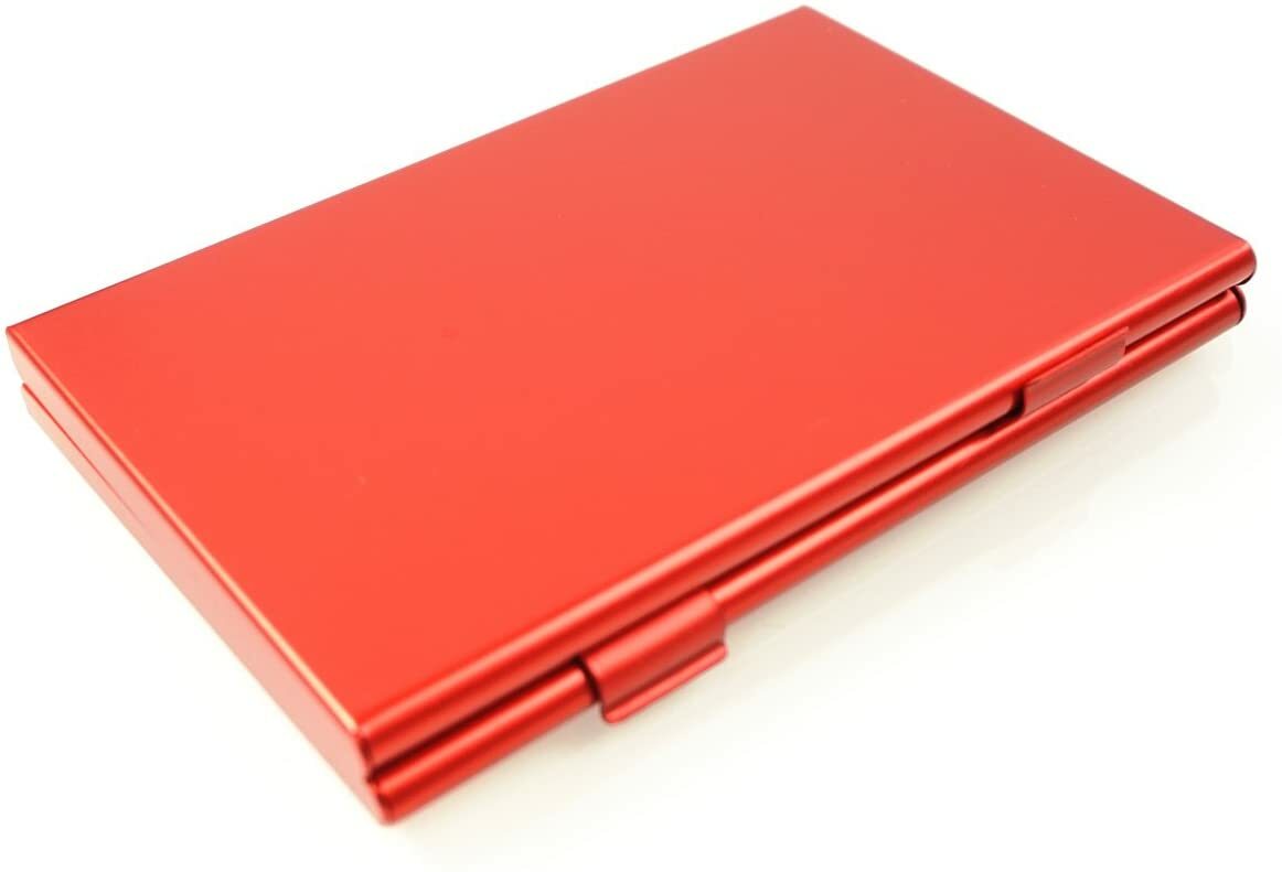 Red Aluminum Memory Card Case w/ 24 Slots for Micro SDHC Card SanDisk Kingston
