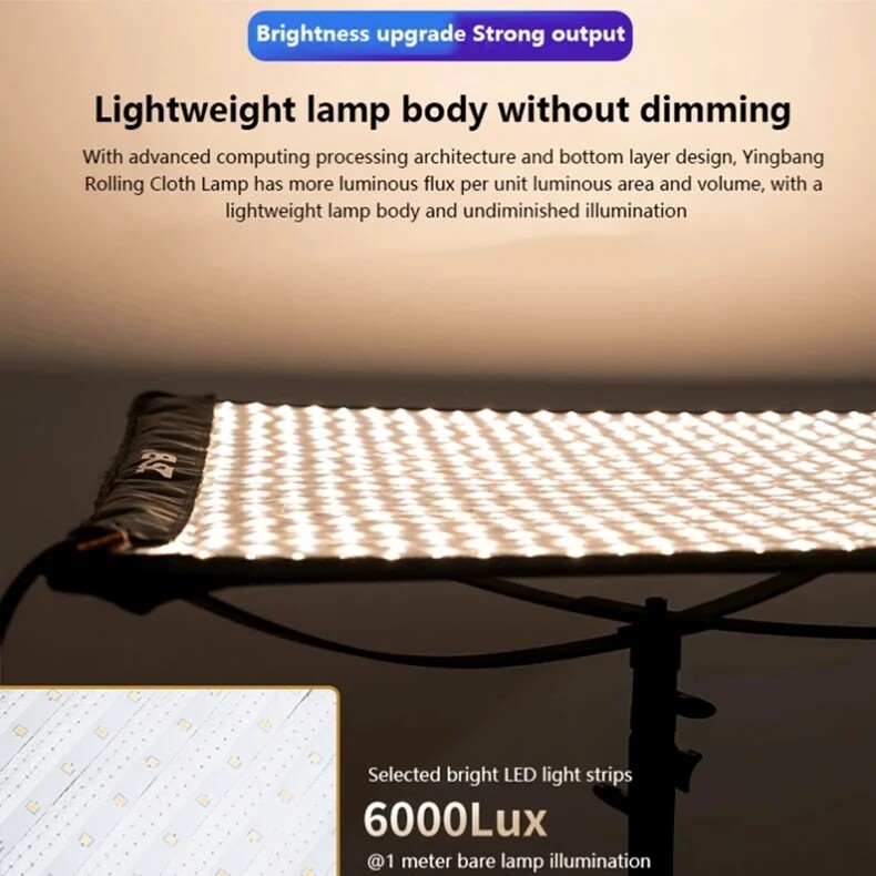 ZSYB JB-200Bi 200W 3200K-5600K Flexible Cloth LED Video Panel Light APP Control