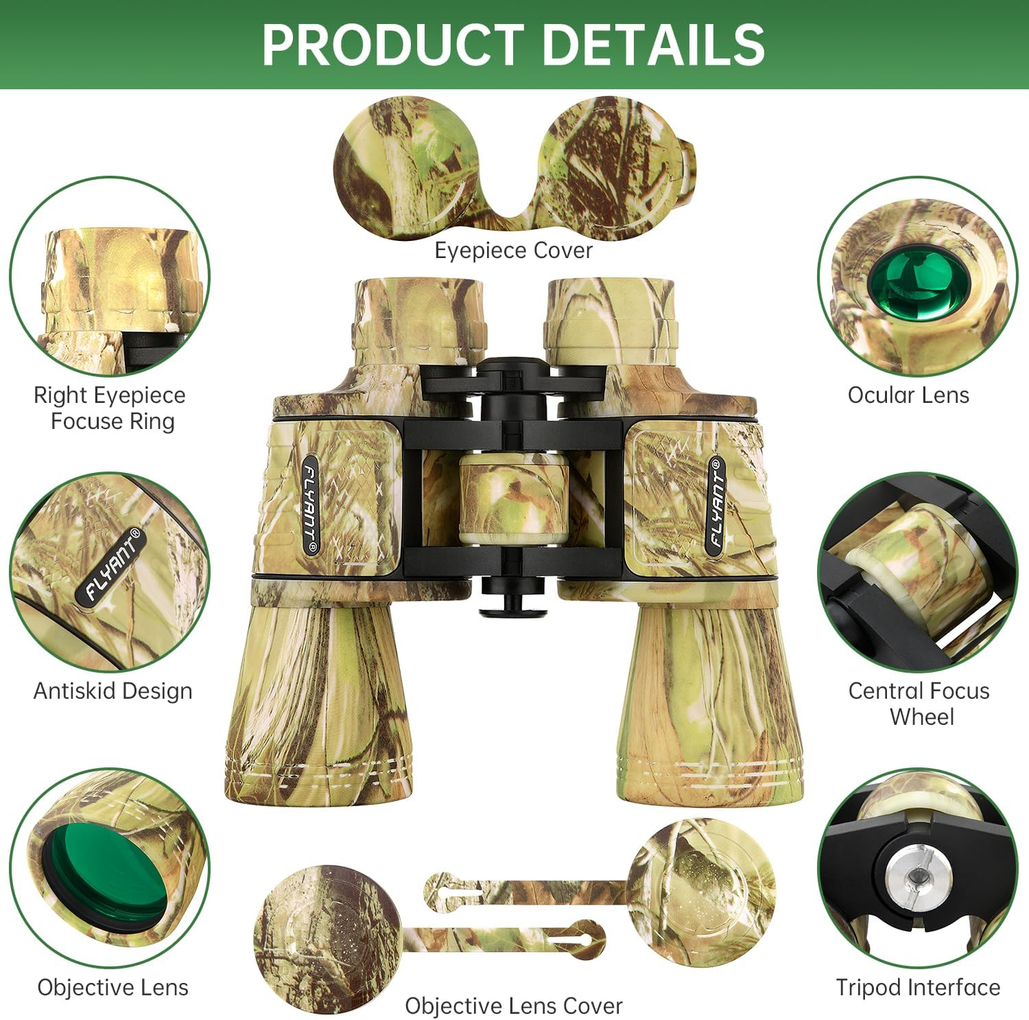 20X50 High Powered Binoculars for Adults, Waterproof Binoculars with Low Light V