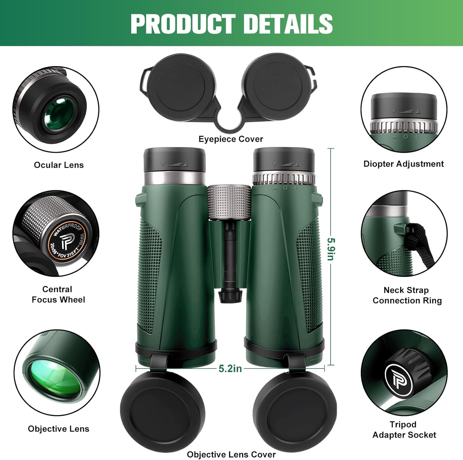 20X56 Binoculars for Adults High Powered – Large View Waterproof Binoculars with