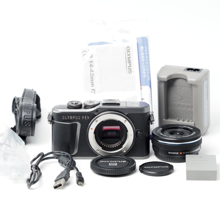 Olympus PEN E-PL10 Mirrorless Camera 14-42mm EZ Lens Black Count: 5030 US Stock